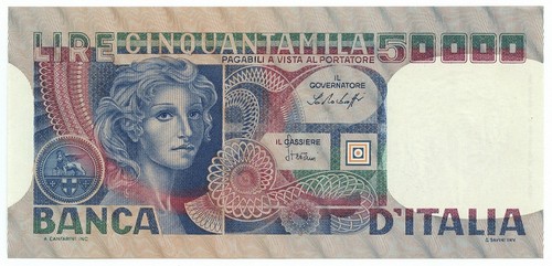 50000 lire banca italia - lire, d'italia