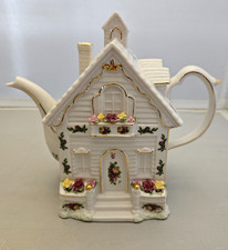 Royal Albert Old Country Roses teiera osso forma casa Cina 1962 casetta