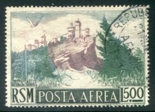 1950 San Marino Posta Aerea 500 lire vedute usaato spl