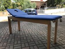 3 lettini da trattamenti o da visita, blu con basi in legno, come nuovi