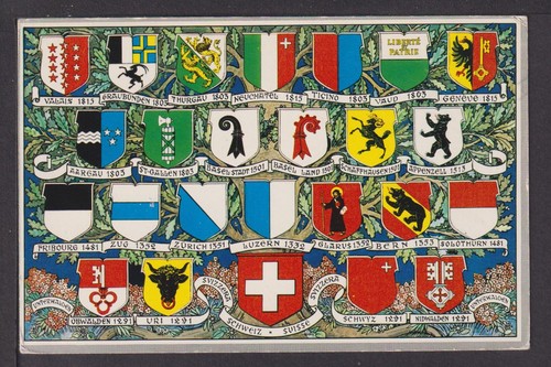 Cartolina svizzera stemma - svizzera,