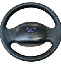 Volante volante in pelle Ford Transit MK6 NUOVO RIVESTIMENTO IN PELLE nuovo rivestimento