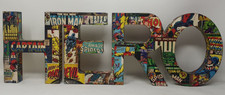 Targa da parete supereroi Marvel Comics decorazione artistica logo EROE 18"