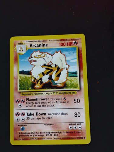 Arcanine 102 base set - 23/102, lp
