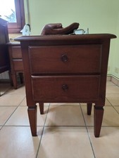 COMODINO CAMERA DA LETTO CON 2 CASSETTI IN LEGNO, PER CAMERETTA LEGNO MASSELLO