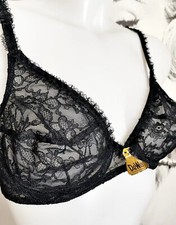 ? REGGISENO VINTAGE DE WE BULLET BRA TRASPARENTE PIZZO NERO