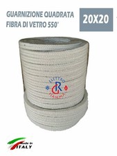 GUARNIZIONE QUADRATA ALTA TEMPERATURA 20X20mm SPORTELLO CALDAIA BIOMASSA CAMINO 