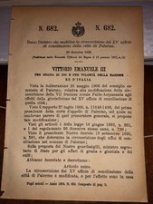 REGIO DECRETO MOD CIRCOSCRIZIONE XV UFFICIO CONCILIAZIONE della CITTà di PALERMO