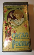 Rarissima scatola di latta Cacao Poeder stile liberty