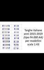 Targhe Italiane Anni 2015-2019