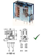 Relè Relay 230V 230Vca 8A 2 Scambi Contatto Miniatura 230Vac 220V FINDER 4052