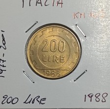 Italia 200 lire, 1988   -  km