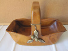 Cestino in legno vintage cesto portafrutta centrotavola antico Macabo Italia