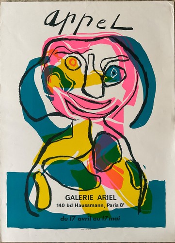 Karel appel affiche litho - karel, expo