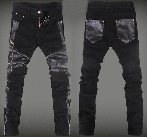Pantaloni punk uomo ecopelle