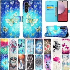 Custodia a portafoglio in pelle con motivo per Samsung A14 A54 A15 A25 A55 A13 A23 A33