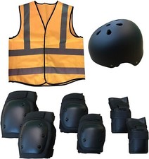 Kit Protezione Bici Monopattino Giacca Casco Ginocchiere Gomitiere Polsiere L
