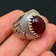 Anello uomo granato rosso