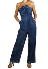 Tuta denim jeans donna blu