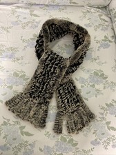 Sciarpa collo stola vera pelliccia cincilla' Cm 120 X 12 con frangia unisex