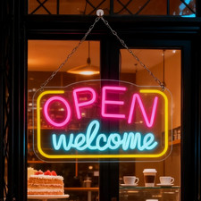 Open Insegna Al Neon Di