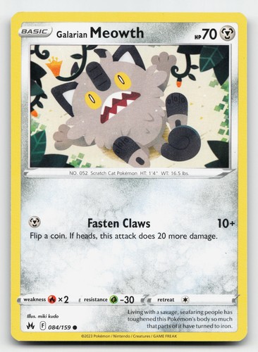 Galarian meowth 084 159 swsh - meowth, 084/159