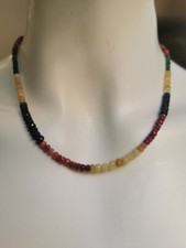 Collana Zaffiri Rubini Smeraldi Topazi Naturali Con Chiusura Oro 18 Carati