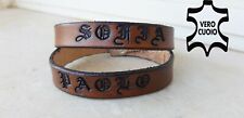  BRACCIALE IN CUOIO PERSONALIZZATO CON SCRITTA INCISA A MARTELLO