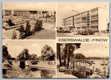 Eberswalde-Finow Collage Buildings Nature Germany Vintage Postcard