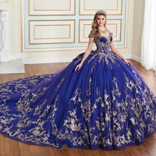 Abito da ballo abiti Quinceanera con fiocco US pizzo oro applique perline tulle corsetto US