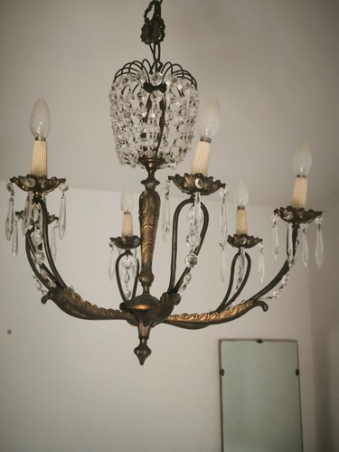 Lampadario gocce ottone - a, in