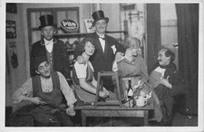 25-7D CARTOLINA COMPAGNIA TEATRO FALGNAME UOMINI CAPELLO PUBBLICITA' PILO SATRAP