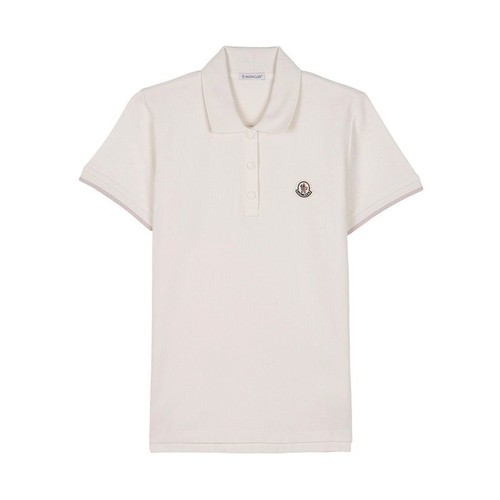 Polo moncler con patch logo - moncler,