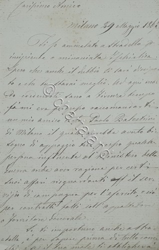 Lettera manoscritta con