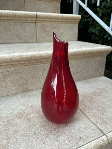 Vaso 60s vetro murano rosso - vaso, di