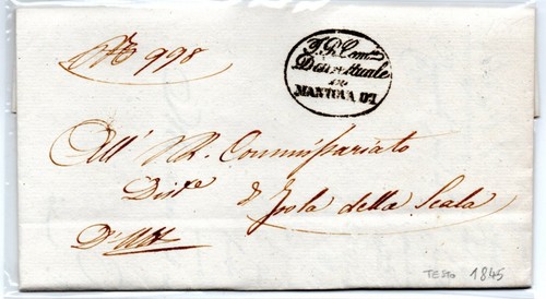 Prefilatelica 1845 mantova - prefilatelica, ,