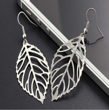 Orecchini donna foglia metallo