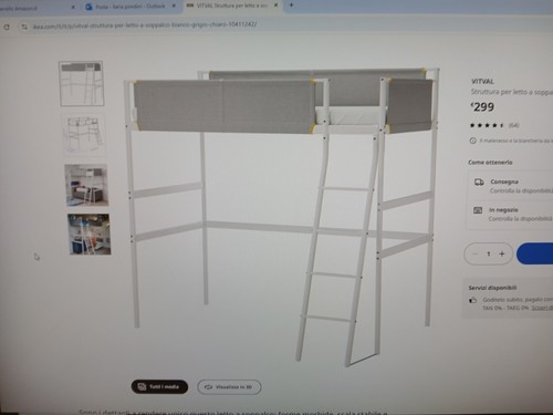 Letto soppalco ikea bianco - a,