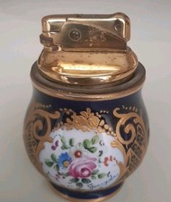 Accendino Vintage Porcellana Dipinta A Mano Made In Francia