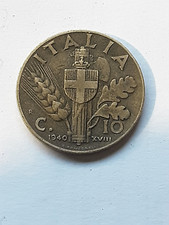 MONETA 10 CENTESIMI SPIGA REGNO D'ITALIA 1940 VITT.EM.III RE E IMP.