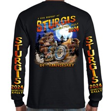 T-shirt manica lunga 2024 Sturgis moto rally bigfoot no harley