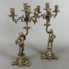Coppia Candelabri Ottone