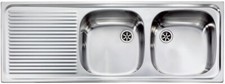 CM Lavello Acciaio Inox 116 x 42 cm 2 Vasche a Destra AURORA 011017.D1.01.2016