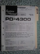 Pioneer pd-4300 manuale di