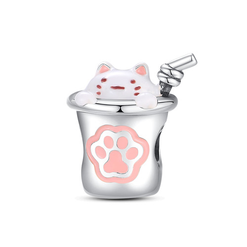 Ciondolo tè gattino rosa - da,