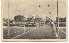1927 Ostia Lido Pontile destinazione Guller Roma Lucca FP B/N VG ANIM