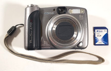 Canon PowerShot A710 IS 7,1 megapixel argento fotocamera digitale compatta 6x zoom 2 GB scheda SD