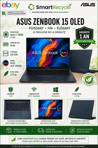 Asus zenbook oled ryzen7 - 15,