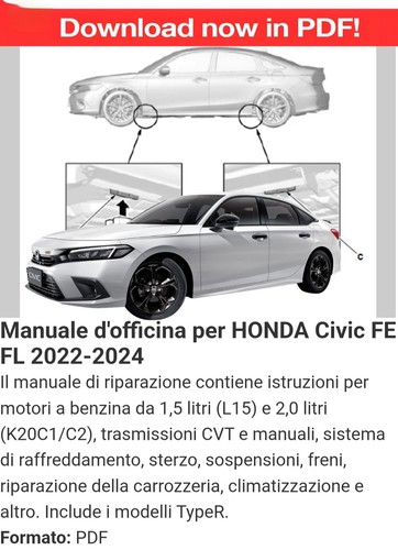 Manuale officina per honda - manuale,