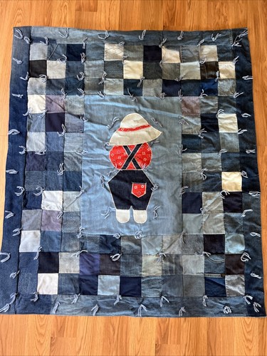 Trapunta culla patchwork - , denim